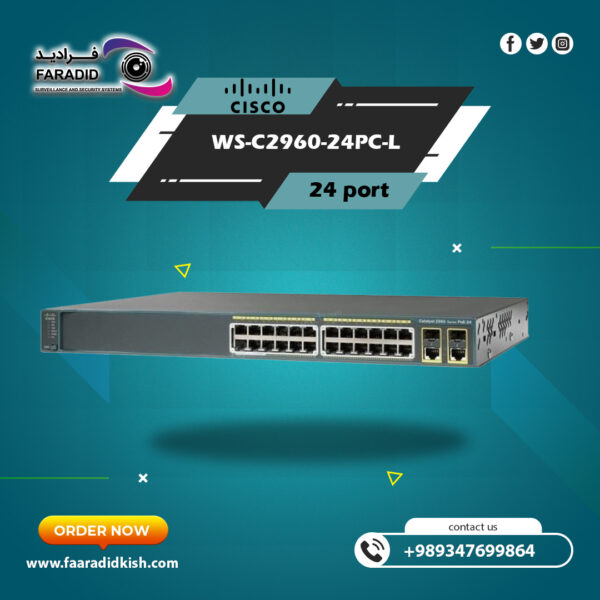 سوئیچ 24 پورت PoE سیسکو  WS-C2960-24PC-L