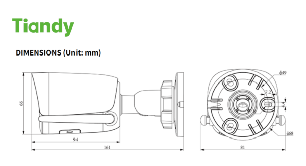 دوربین مداربسته تیاندی تحت شبکه دو مگاپیکسل 🛜 TC-C32WN Spec:I5/Y/WIFI/4mm/V4.0 - Image 2