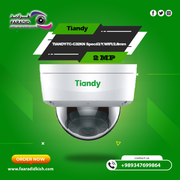 دوربین مداربسته تیاندی تحت شبکه دو مگاپیکسل 🛜 TC-C32KN Spec:I3/Y/WIFI/2.8mm