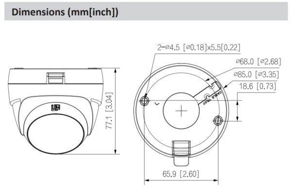 دوربین مدار بسته داهوا HDCVI دو مگاپیکسل  DH-HAC-T1A21-U - Image 2